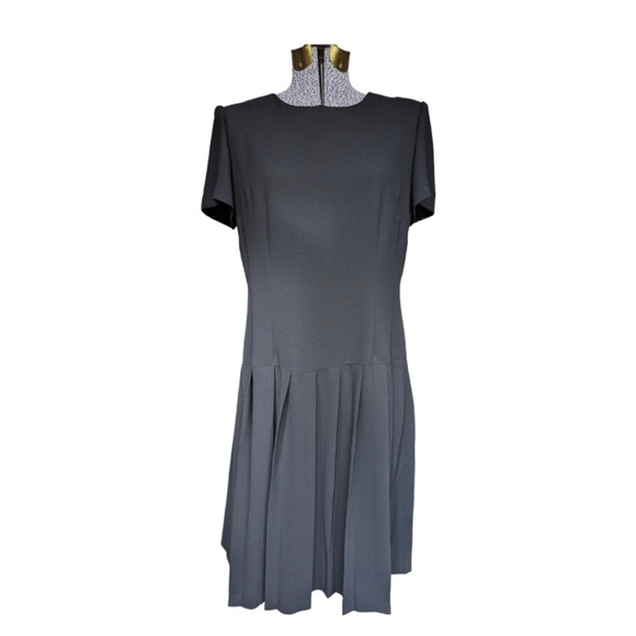 Black pleated Dress Barn Quality fabric dress - Picture 2 of 7